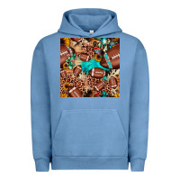 Pigment Pebble Blue football cactus sunflower seamless pattern Urban Hoodie - JahusDesignShop