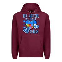 Burgundy in april we wear blue Premium Hoodie - JahusDesignShop