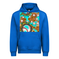 Cobalt baseball turquoise sunflower seamless pattern Urban Hoodie - JahusDesignShop
