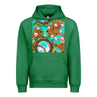 Emerald baseball turquoise sunflower seamless pattern Urban Hoodie - JahusDesignShop