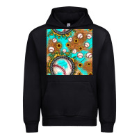 Foreset Green baseball turquoise sunflower seamless pattern Urban Hoodie - JahusDesignShop