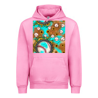 Fuchsia Pink baseball turquoise sunflower seamless pattern Urban Hoodie - JahusDesignShop