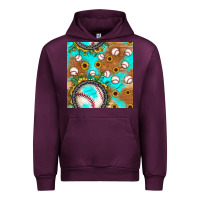 Mauve Wine baseball turquoise sunflower seamless pattern Urban Hoodie - JahusDesignShop