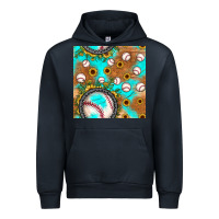 Navy baseball turquoise sunflower seamless pattern Urban Hoodie - JahusDesignShop