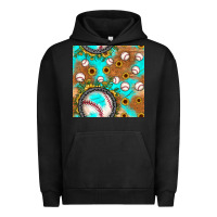 Pigment Black baseball turquoise sunflower seamless pattern Urban Hoodie - JahusDesignShop