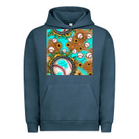 Pigment Midnight Navy baseball turquoise sunflower seamless pattern Urban Hoodie - JahusDesignShop