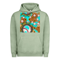 Pigment Oil Green baseball turquoise sunflower seamless pattern Urban Hoodie - JahusDesignShop