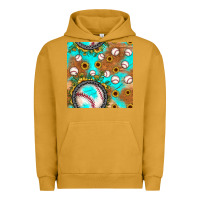 Pigment Peanut Butter baseball turquoise sunflower seamless pattern Urban Hoodie - JahusDesignShop