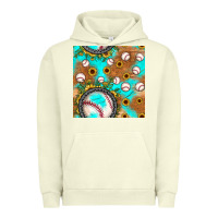 Pigment Pistachio baseball turquoise sunflower seamless pattern Urban Hoodie - JahusDesignShop