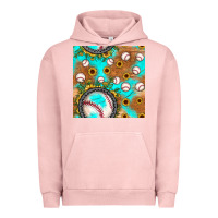 Pigment Salmon baseball turquoise sunflower seamless pattern Urban Hoodie - JahusDesignShop