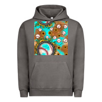 Pigment Tornado baseball turquoise sunflower seamless pattern Urban Hoodie - JahusDesignShop