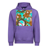 Tulip baseball turquoise sunflower seamless pattern Urban Hoodie - JahusDesignShop