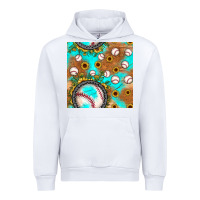 White baseball turquoise sunflower seamless pattern Urban Hoodie - JahusDesignShop