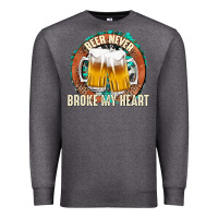 Charcoal Heather beer never broke my heart Premium Sweatshirt - texasbilliewilder
