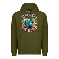 Army Green teachers change the world Premium Hoodie - JahusDesignShop