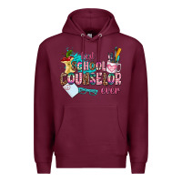Burgundy best school counselor ever Premium Hoodie - AdoDesignShop