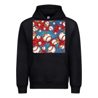 Black baseball paisley and jean pattern, baseball seamless pattern Urban Hoodie - JahusDesignShop