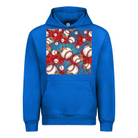 Cobalt baseball paisley and jean pattern, baseball seamless pattern Urban Hoodie - JahusDesignShop
