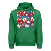 Emerald baseball paisley and jean pattern, baseball seamless pattern Urban Hoodie - JahusDesignShop