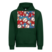 Foreset Green baseball paisley and jean pattern, baseball seamless pattern Urban Hoodie - JahusDesignShop