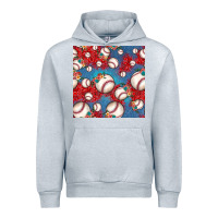 Heather Grey baseball paisley and jean pattern, baseball seamless pattern Urban Hoodie - JahusDesignShop
