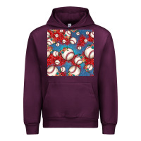 Mauve Wine baseball paisley and jean pattern, baseball seamless pattern Urban Hoodie - JahusDesignShop