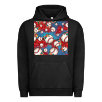 Pigment Black baseball paisley and jean pattern, baseball seamless pattern Urban Hoodie - JahusDesignShop
