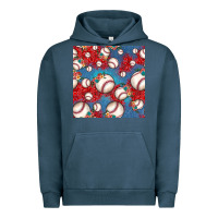 Pigment Midnight Navy baseball paisley and jean pattern, baseball seamless pattern Urban Hoodie - JahusDesignShop