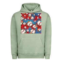 Pigment Oil Green baseball paisley and jean pattern, baseball seamless pattern Urban Hoodie - JahusDesignShop