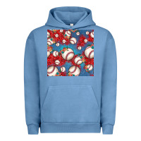 Pigment Pebble Blue baseball paisley and jean pattern, baseball seamless pattern Urban Hoodie - JahusDesignShop