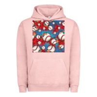 Pigment Salmon baseball paisley and jean pattern, baseball seamless pattern Urban Hoodie - JahusDesignShop
