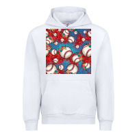 White baseball paisley and jean pattern, baseball seamless pattern Urban Hoodie - JahusDesignShop