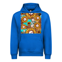 Cobalt baseball leopard turquoise sunflower seamless pattern Urban Hoodie - JahusDesignShop