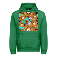 Emerald baseball leopard turquoise sunflower seamless pattern Urban Hoodie - JahusDesignShop