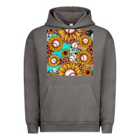 Pigment Tornado baseball leopard turquoise sunflower seamless pattern Urban Hoodie - JahusDesignShop