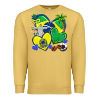 Antique Gold brazil hearts Premium Sweatshirt - texasbilliewilder