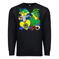Black brazil hearts Premium Sweatshirt - texasbilliewilder