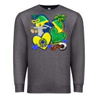 Charcoal Heather brazil hearts Premium Sweatshirt - texasbilliewilder