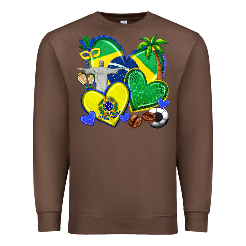 Brazil Hearts Premium Sweatshirt by texasbilliewilder | Teevron