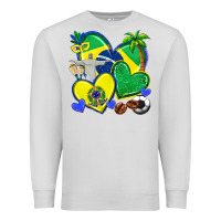 Dove Grey brazil hearts Premium Sweatshirt - texasbilliewilder