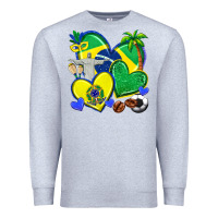 Heather Grey brazil hearts Premium Sweatshirt - texasbilliewilder