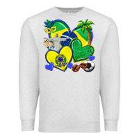 Oatmeal Heather brazil hearts Premium Sweatshirt - texasbilliewilder