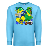 Ocean Blue brazil hearts Premium Sweatshirt - texasbilliewilder