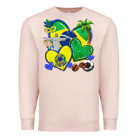 Pale Pink brazil hearts Premium Sweatshirt - texasbilliewilder