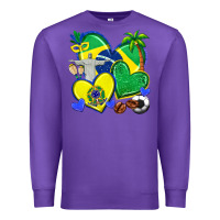 Purple brazil hearts Premium Sweatshirt - texasbilliewilder