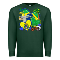 Sports Green brazil hearts Premium Sweatshirt - texasbilliewilder