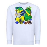 White brazil hearts Premium Sweatshirt - texasbilliewilder