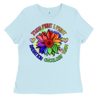 Baby Blue oncology team sunflower malia Ladies Tee - BarkalooDesign