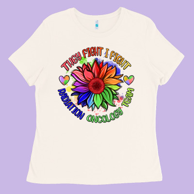 Oncology Team Sunflower Malia Ladies Tee Designed By Barkaloodesign