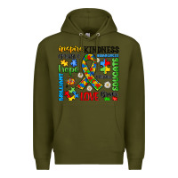 Army Green autism awareness Premium Hoodie - JahusDesignShop